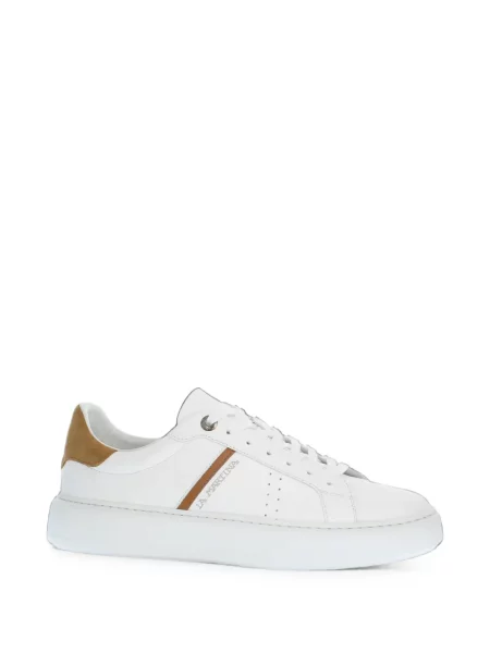 Sneakerși La Martina din piele cu imagine alb