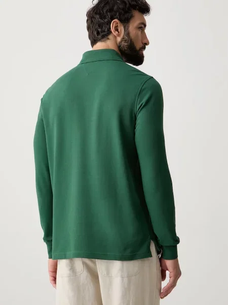 Tommy Hilfiger longsleeve z bawełną zielona