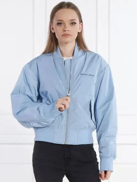Tommy Jeans Geacă bomber | Cropped Fit albastru