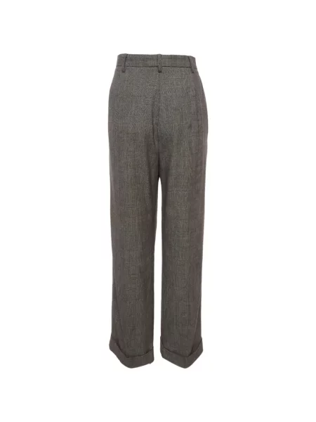 Pantaloni Max Mara în carouri gri