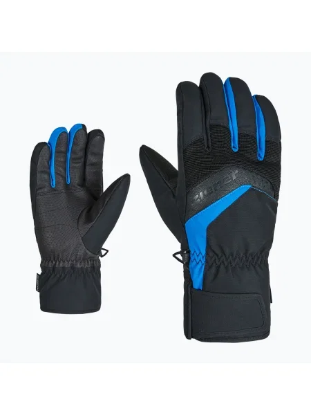 Férfi sí kesztyű ZIENER Gabino fekete/perzsa kék. Méret: fekete