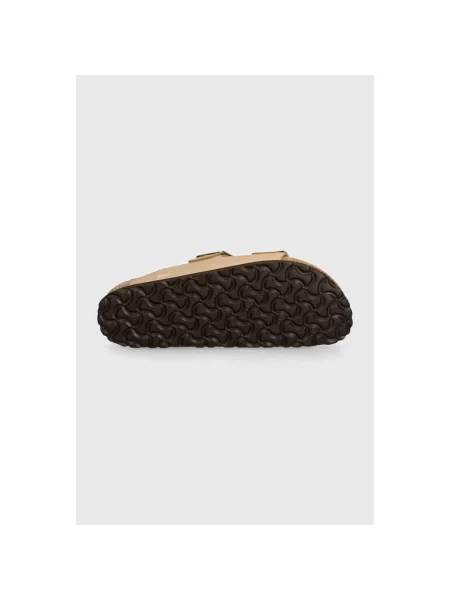 Klapki Birkenstock zamszowe beżowe