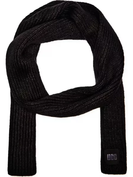 UGG Șal CHUNKY RIB cu adaos de lână negru