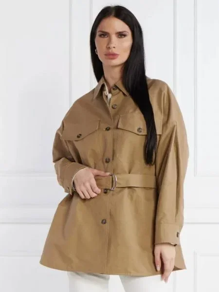 Weekend MaxMara Kabát VICARIO | Relaxed fit len hozzáadásával bézs