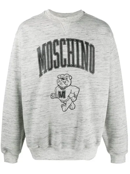 Hanorac crewneck Moschino cu decolteu rotund cu autograf
