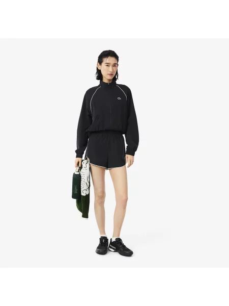 Lacoste Sportowa Kurtka Wodoodporna Z Kontrastowym Wykończeniem czarna