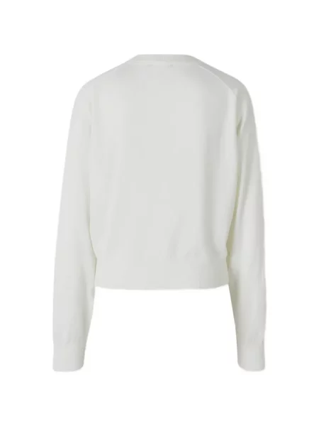 Pulover Jacquemus cu decolteu rotund alb