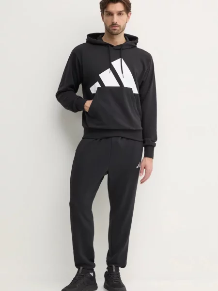 Bluza z kapturem adidas Essentials Big Logo Single czarna S biała