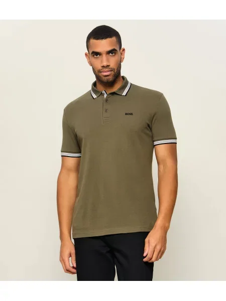 Tricou polo Boss Green verde