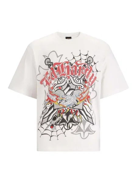 Ed Hardy Tricou Gothic Blitzadler' alb