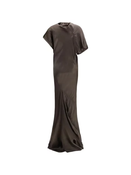 Rochie Rick Owens asimetrică drapată maro