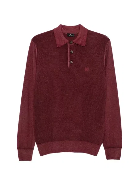 Pulover Etro cu broderie roșu