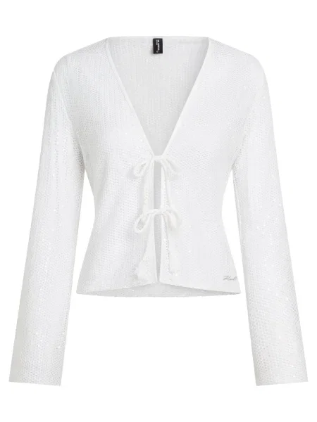 Karl Lagerfeld Geacă tricotată crem alb