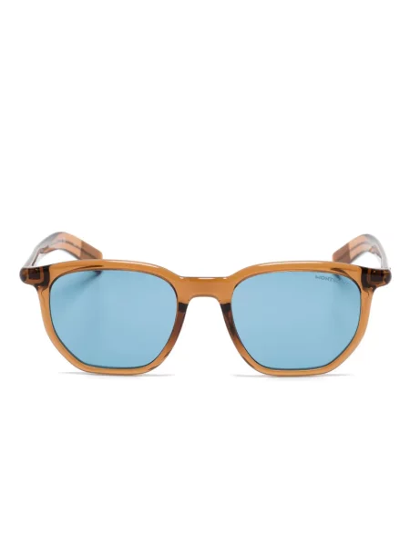 Ochelari de soare Montblanc cu imprimeu geometric maro