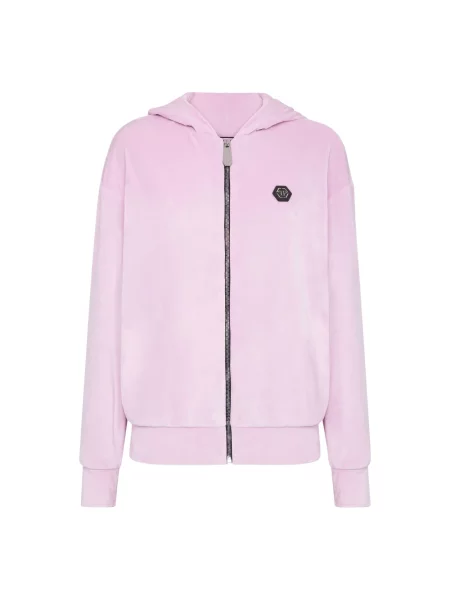 Bluza z kapturem Philipp Plein z kapturem różowa