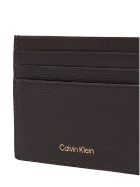 Iš natūralios odos piniginė Calvin Klein ruda