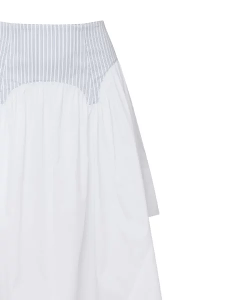 Fustă Fleur Du Mal asimetrică din poplin alb