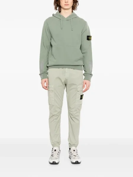 Pantaloni Stone Island cu strasuri verde