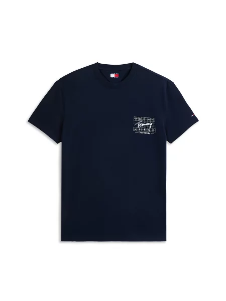 Tommy Jeans Tricou bleumarin alb