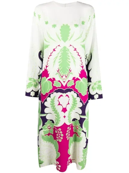 Rochie midi Valentino Garavani de mătase cu model floral cu imagine alb