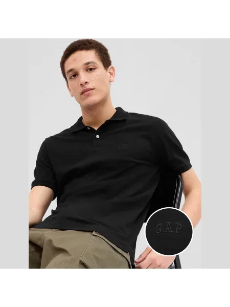 T-shirt GAP Logo Polo Black M czarne