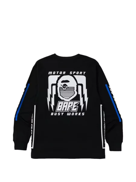 Lung tricou A Bathing Ape® cu imagine negru