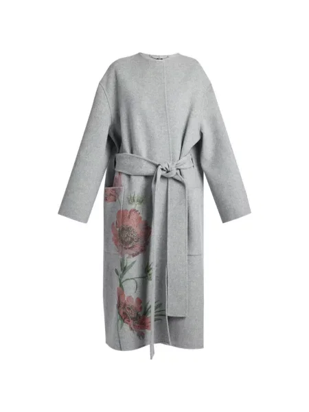Palton Erdem cu model floral cu imagine gri