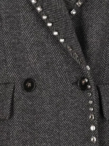 Palton Stella Mccartney cu model herringbone gri