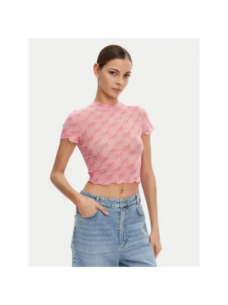 HUGO T-shirt Slim Fit ružičasta