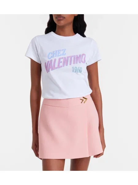 Tricou Valentino din jerseu alb