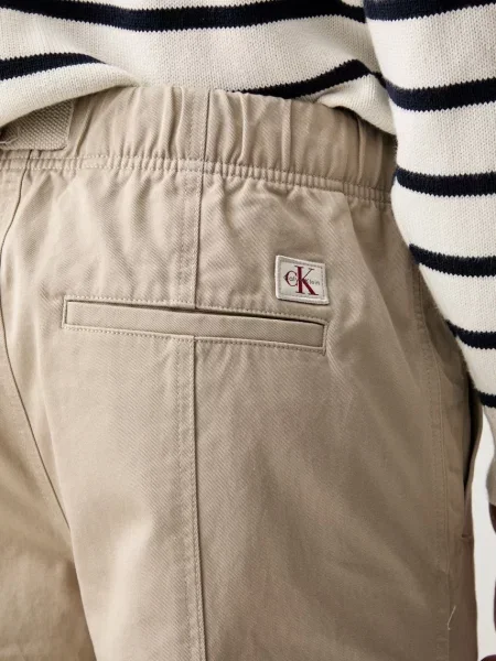 Calvin Klein Jeans панталон baggy мъжки от бежово