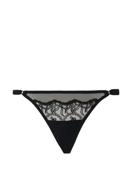 Chiloți tanga Twinset din tul negru