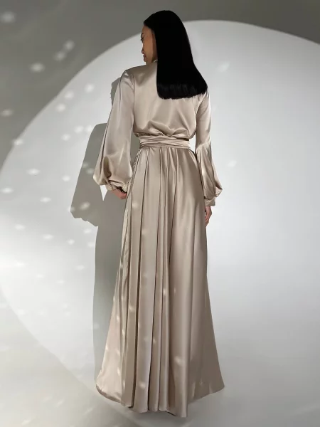 Макси платье Jadone Fashion без косточек бежевое