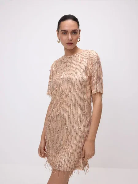 Reserved Міні-сукня з блискітками золотий