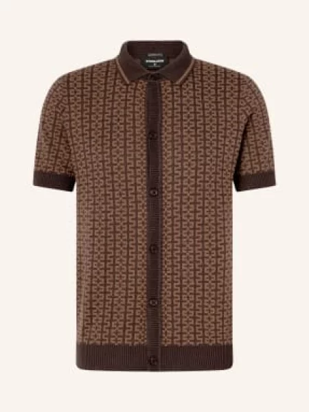 Strellson Koszulka Z Dzianiny Andro Extra Slim Fit braun brązowa