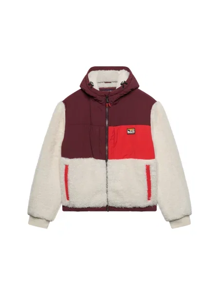 Superdry & Co Geacă de primăvară-toamnă mov zmeură / roșu / natural alb