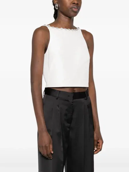 Top Maje de cristal alb