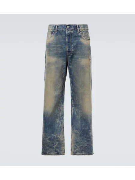 Blugi Acne Studios zdrențuiți albastru