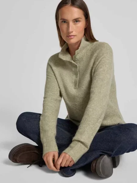 Sweter o kroju regular fit z dzianiny z dodatkiem wełny i moheru model ‘Plutton’ Opus