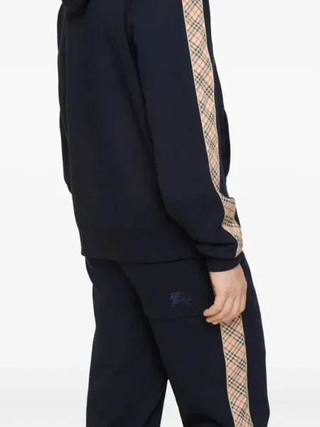 Hanorac cu glugă Burberry în carouri albastru