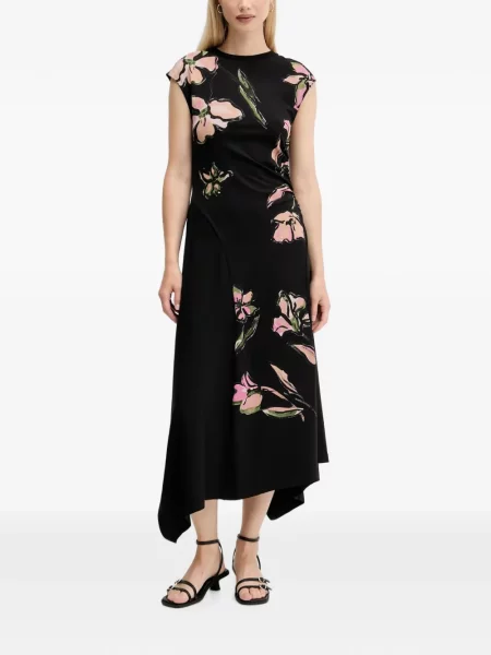 Rochie midi Desigual cu model floral negru