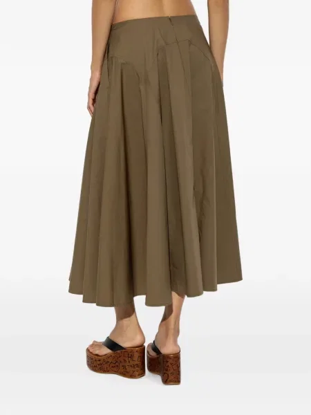 Fustă Tory Burch din poplin verde