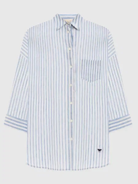 Сорочка PANETTO з льону в смужку Max Mara Weekend блакитна