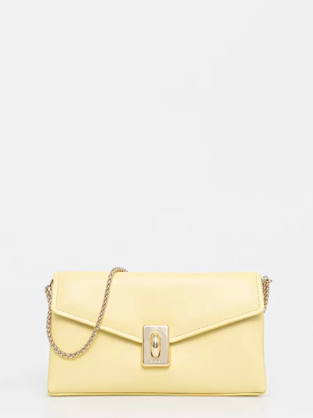 Usnjena torbica Furla rumena