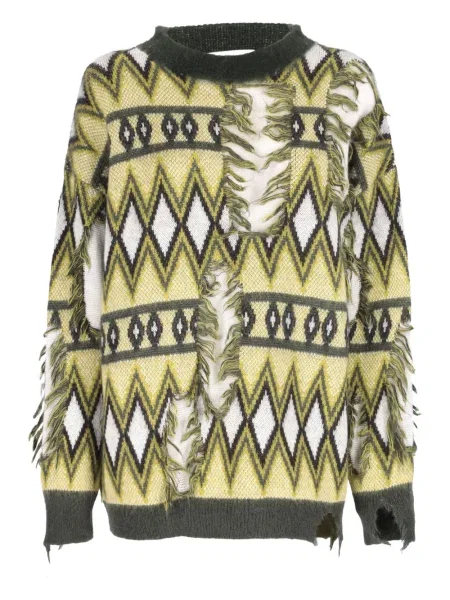 Pulover Laneus cu franjuri galben