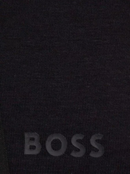 Свитер Boss в полоску с капюшоном черный