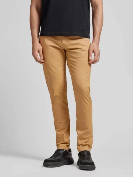 Chinosy o kroju slim fit z mieszanki bawełny model SCANTON' Tommy Jeans beżowe