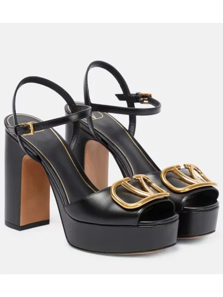 Sandale Valentino Garavani din piele cu platformă negru