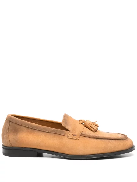 Pantofi loafer Doucal's din piele portocaliu