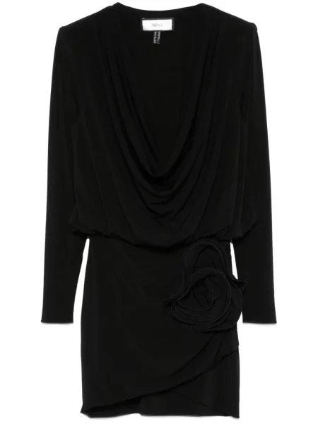 Mała sukienka mini Nissa w kwiatki garniturowa czarna